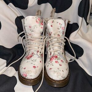Pre-owned Floral Dr. Marten Women's Boots